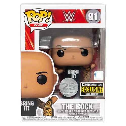 WWE The Rock with Championship Belt Pop! Vinyl Figure - EE Exclusive #91
