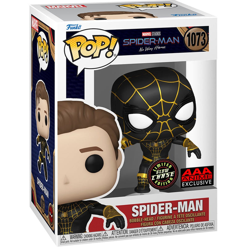 Spider-Man: No Way Home Unmasked Spider-Man Black Suit Pop! Vinyl Figure - AAA Anime Exclusive (CHASE) #1073