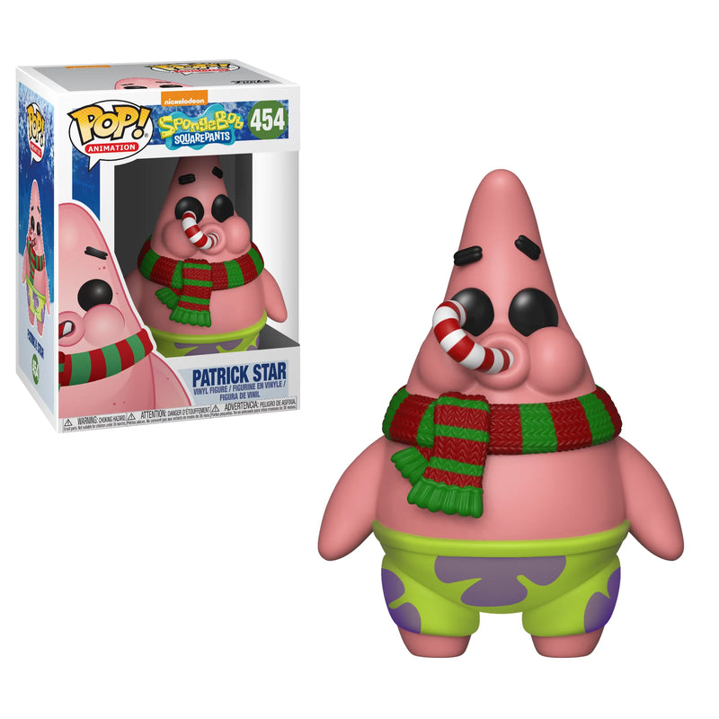 Sponge Bob Square Pants - Patrick Star  (Santa Hat w/Candy Cane) #454
