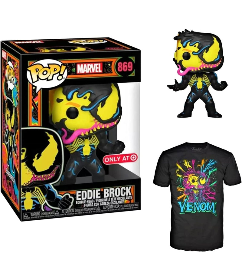 Marvel Venom Eddie Brock Pop! Vinyl Figure & Tee Size Medium