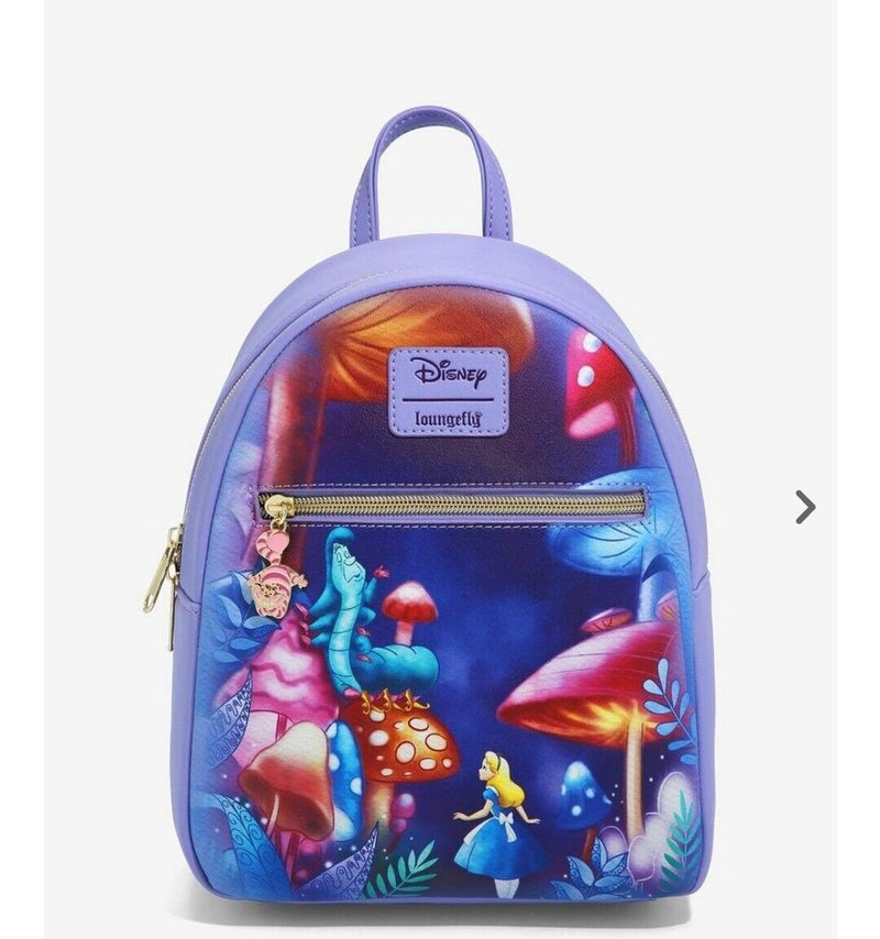 Loungefly Disney Alice in Wonderland Mushroom Caterpillar Mini Backpack Bag